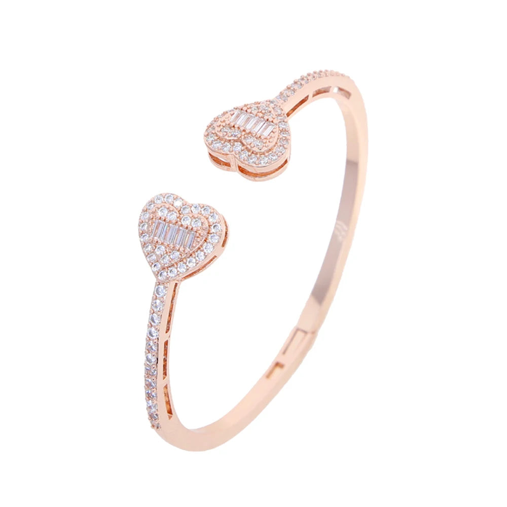 Iced Heart Cuff Bracelet