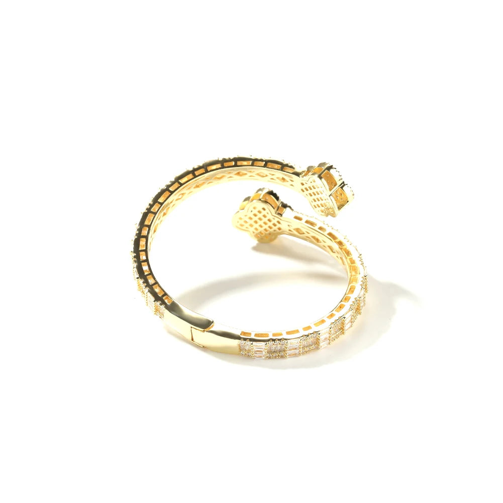 Four Leaf Clover Iced Out Bangle
