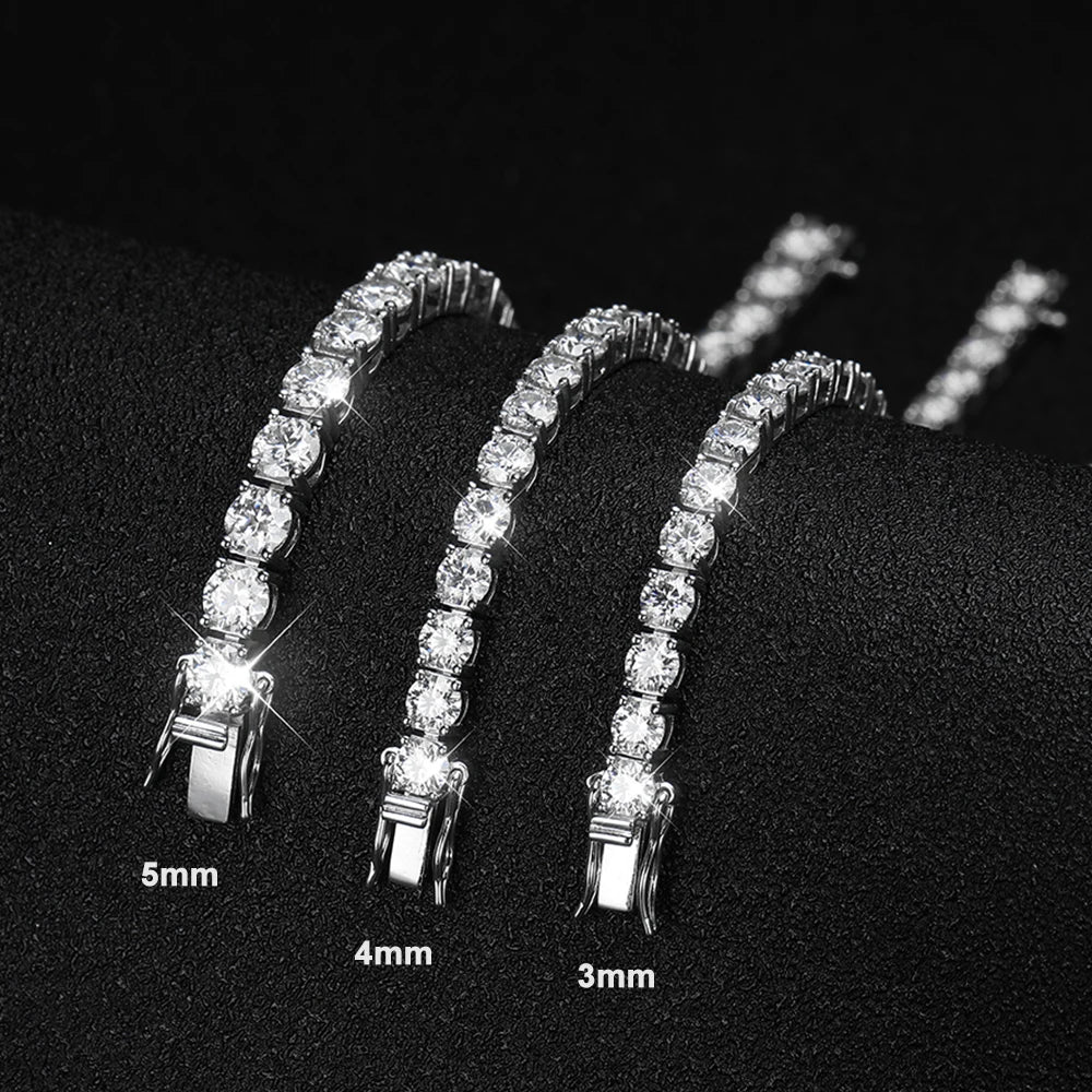 S925 3mm VVS1 Moissanite Tennis Bracelet - White Gold