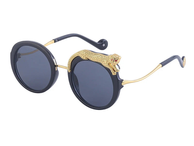 Vintage Panthere Round Sunglasses