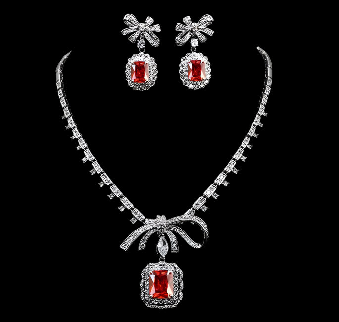 Bowknot Necklace & Earring Set