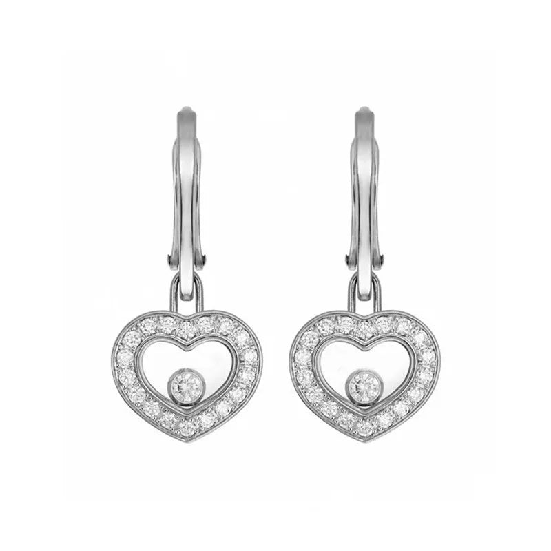 Dancing Diamonds Heart Earrings