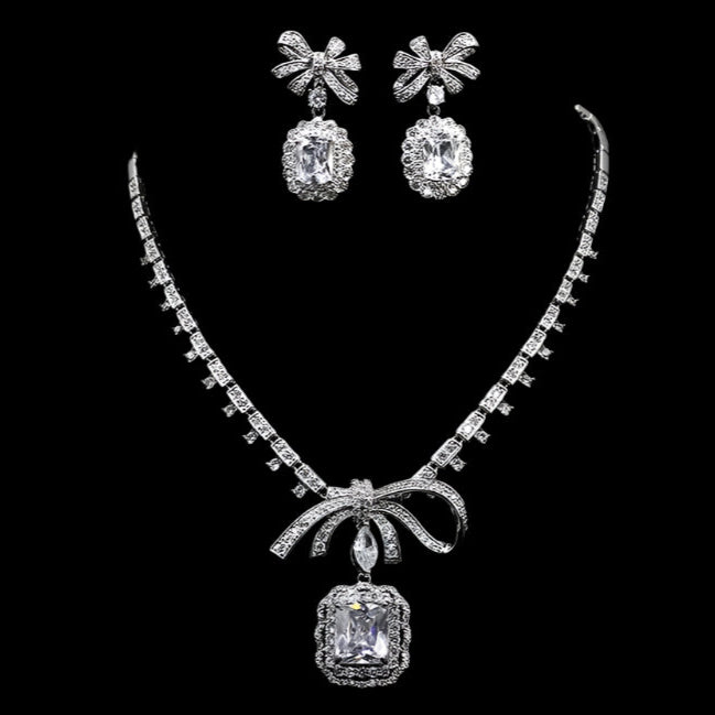 Bowknot Necklace & Earring Set