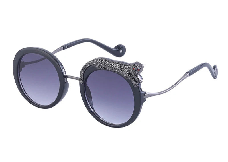 Vintage Panthere Round Sunglasses