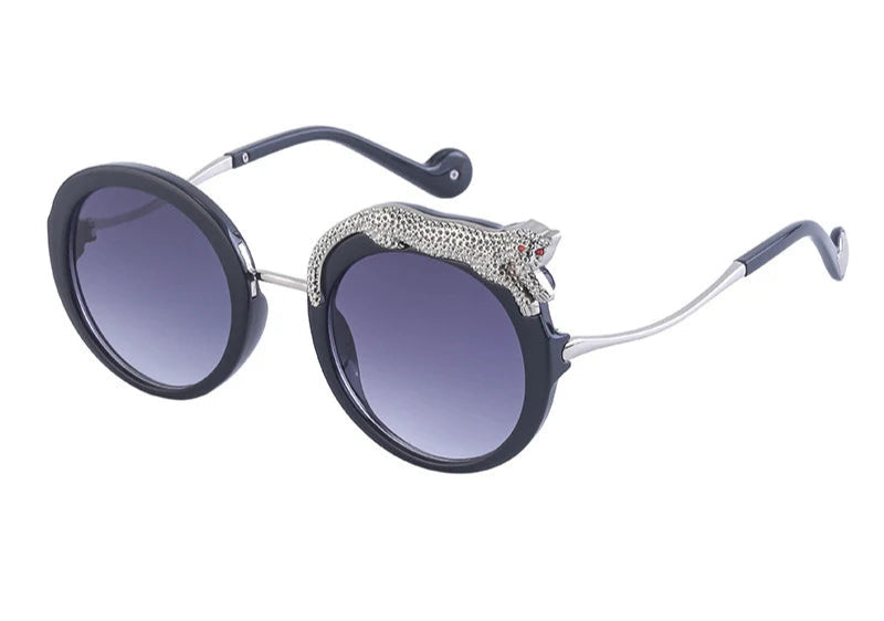 Vintage Panthere Round Sunglasses