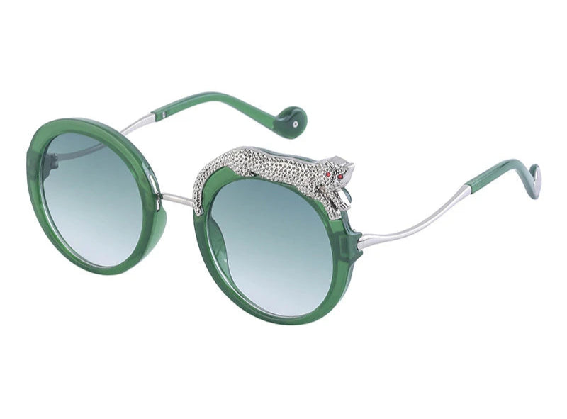 Vintage Panthere Round Sunglasses