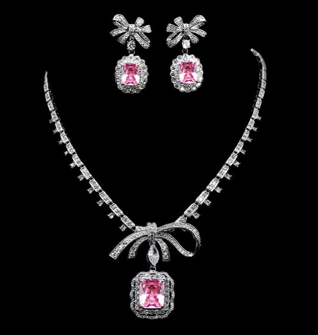 Bowknot Necklace & Earring Set