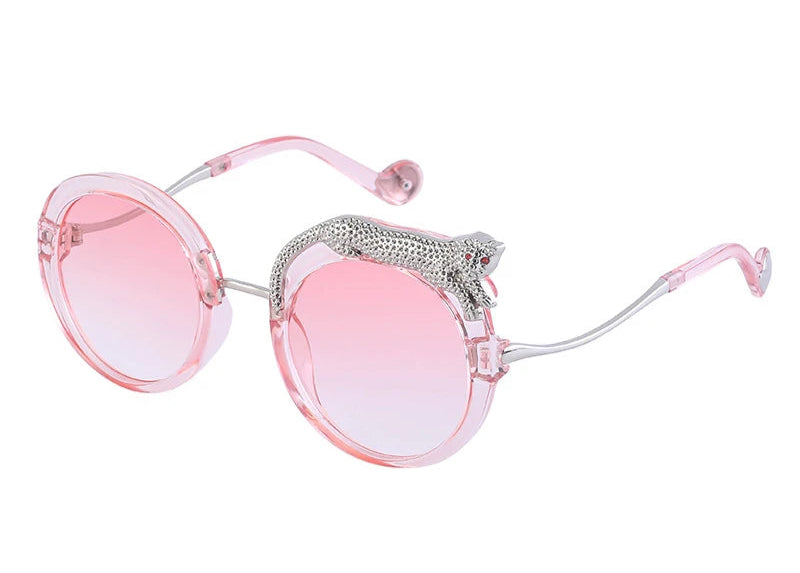 Vintage Panthere Round Sunglasses