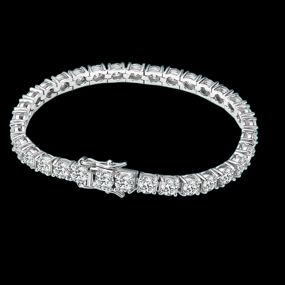 S925 3mm VVS1 Moissanite Tennis Bracelet - White Gold