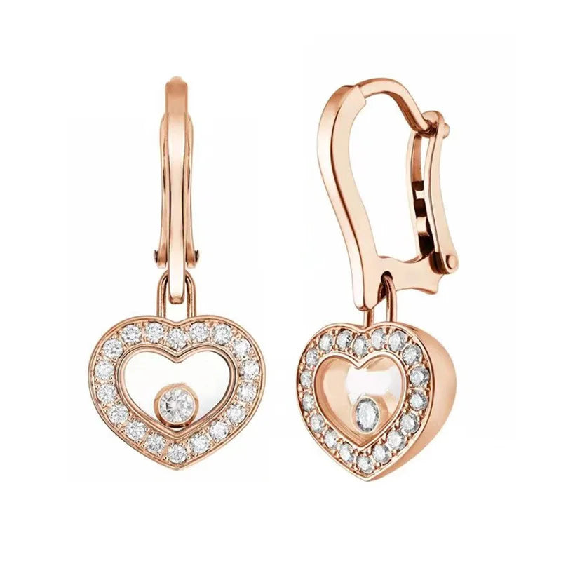 Dancing Diamonds Heart Earrings