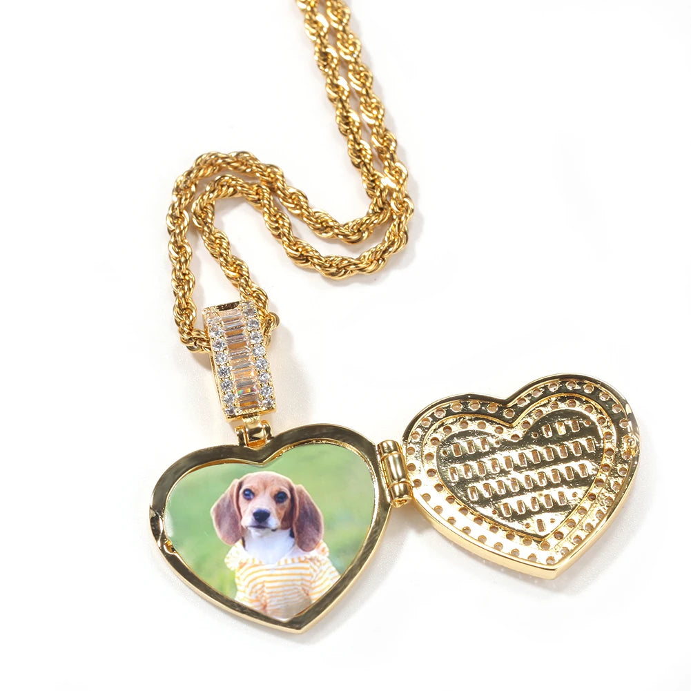 Photo Iced Out Heart Pendant