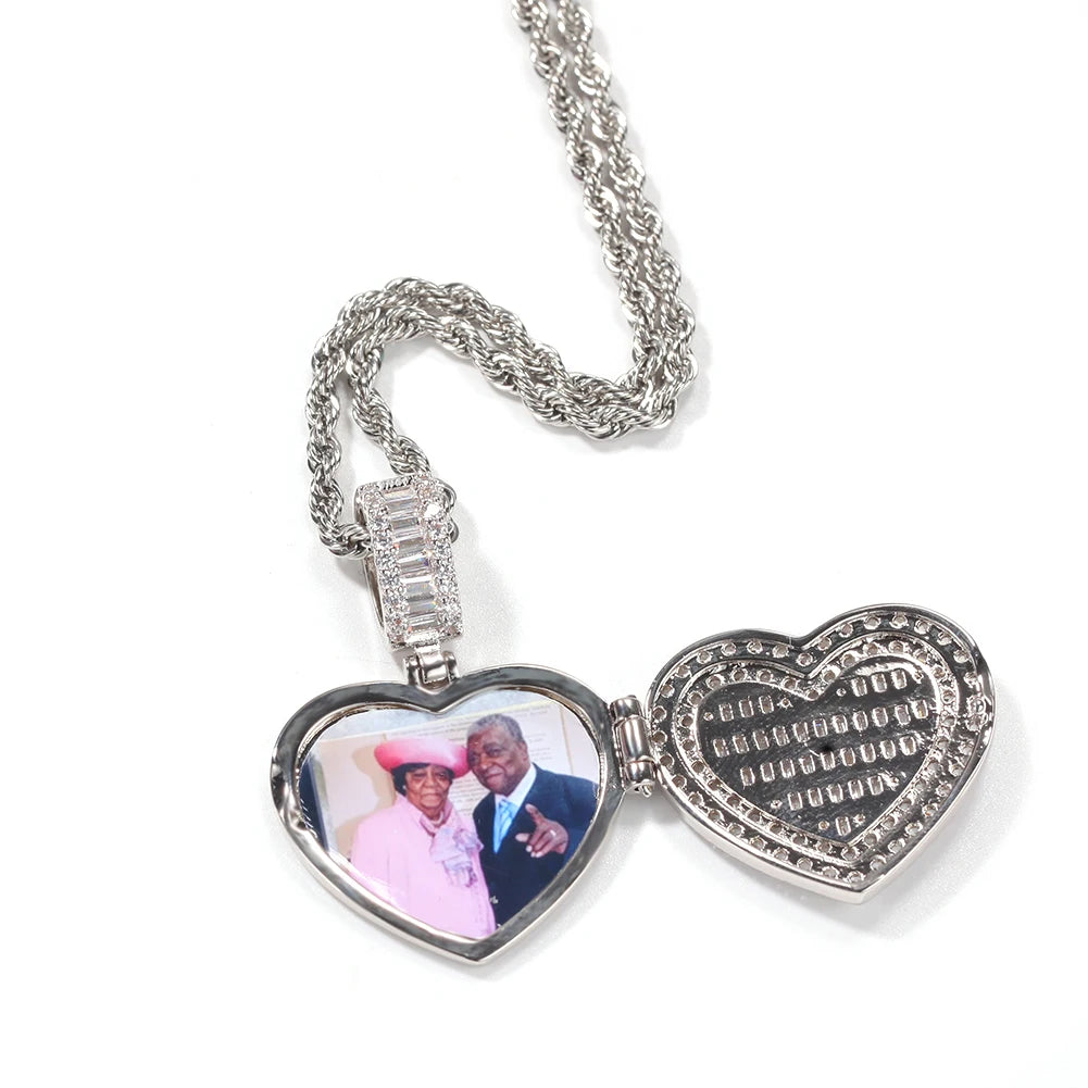 Photo Iced Out Heart Pendant