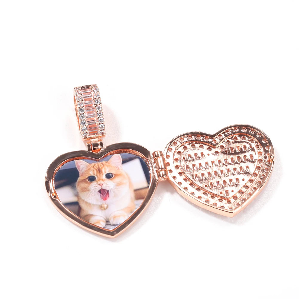 Photo Iced Out Heart Pendant