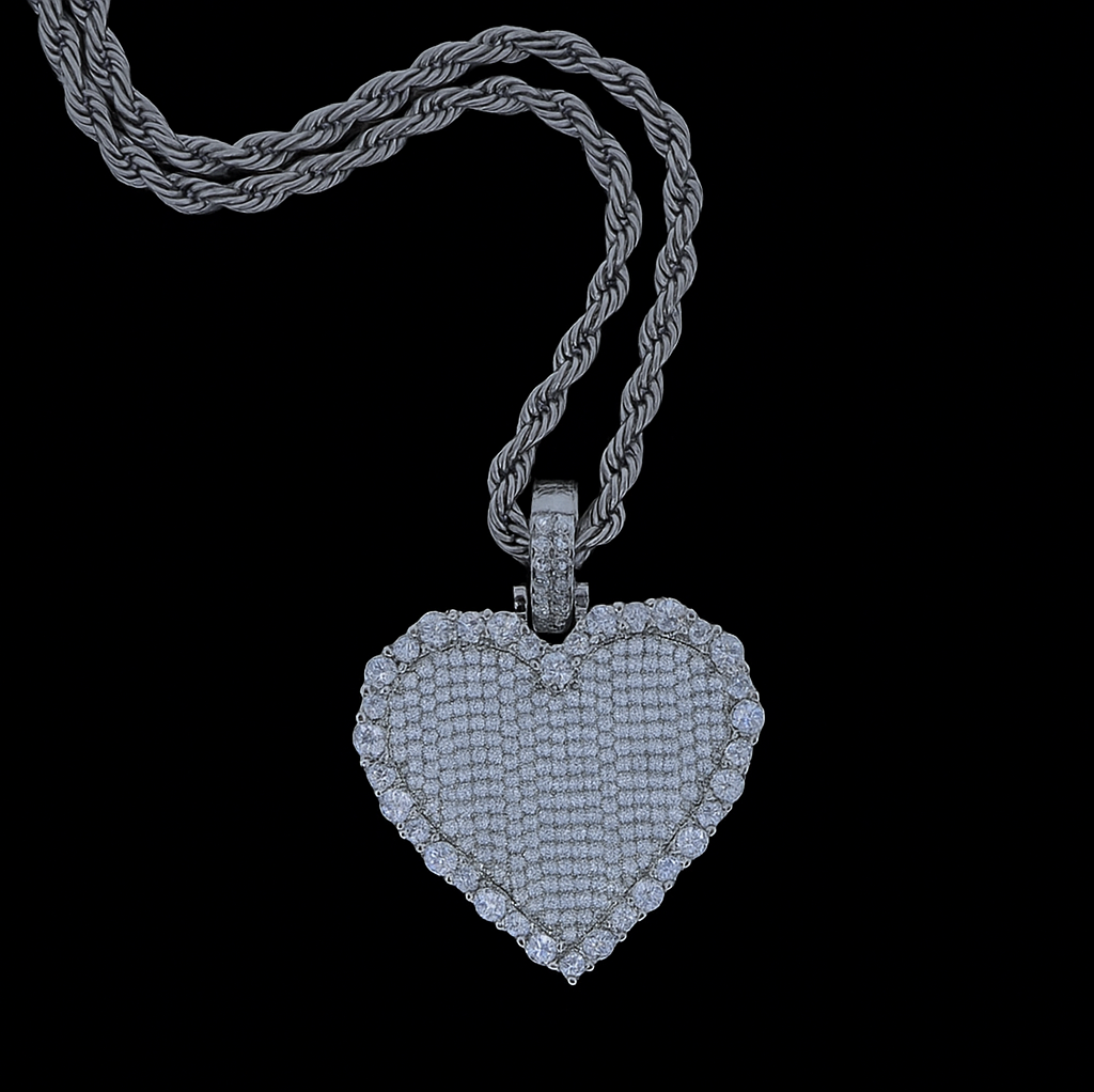 Iced Out Heart Pendant