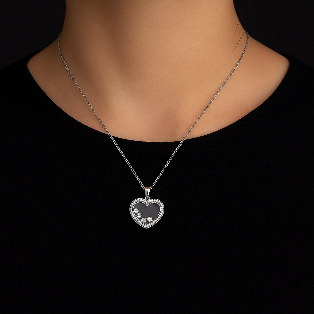 Dancing Diamonds Heart Pendant