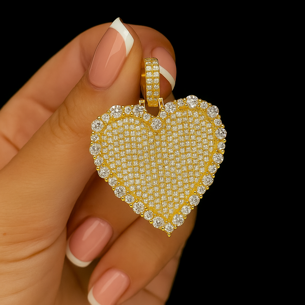 Iced Out Heart Pendant