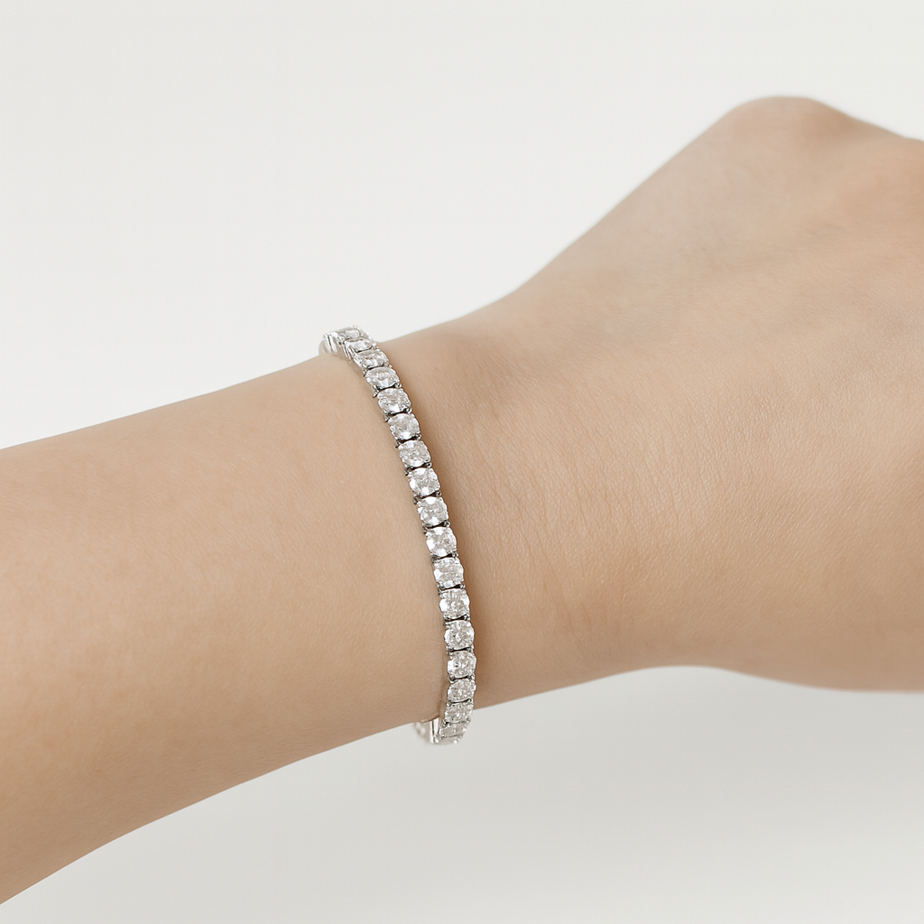 Modalita™ 18K White Gold Tennis Bracelet & Necklace