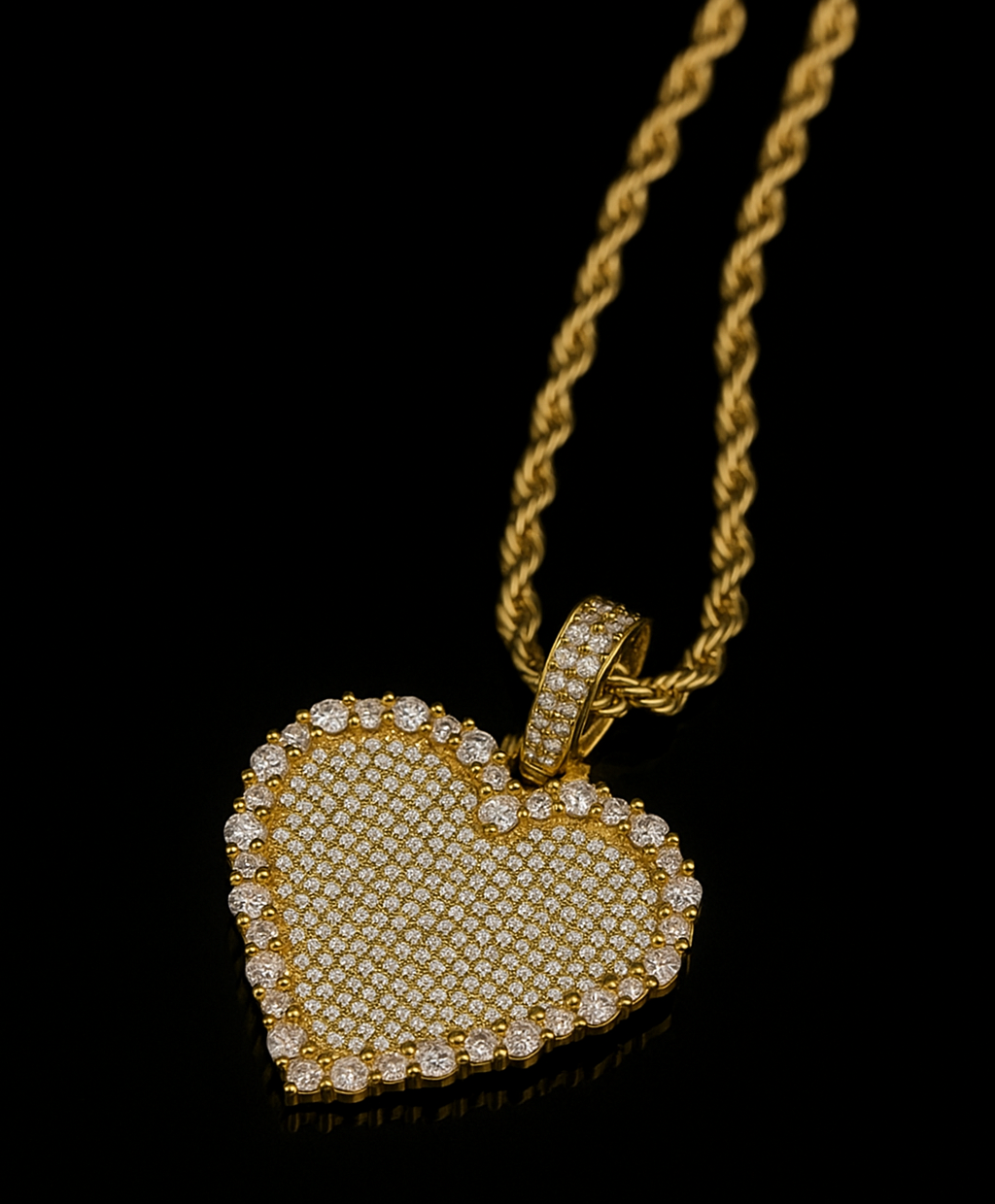Iced Out Heart Pendant