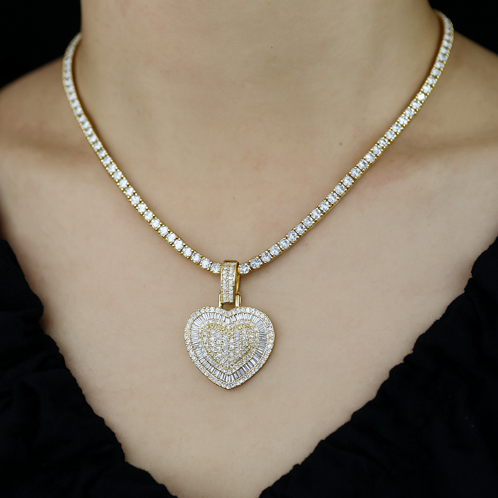 Baguette Heart Pendant
