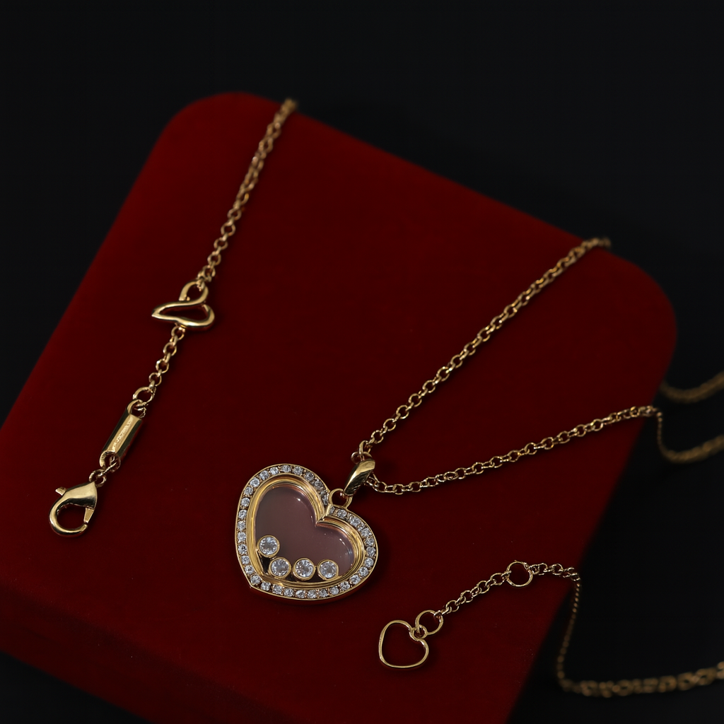 Dancing Diamonds Heart Pendant