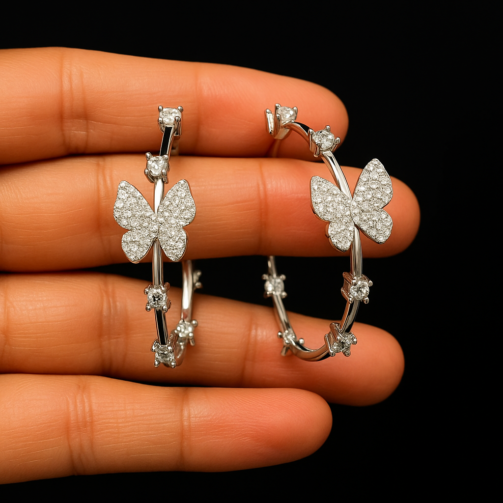 Butterfly Hoop Earrings