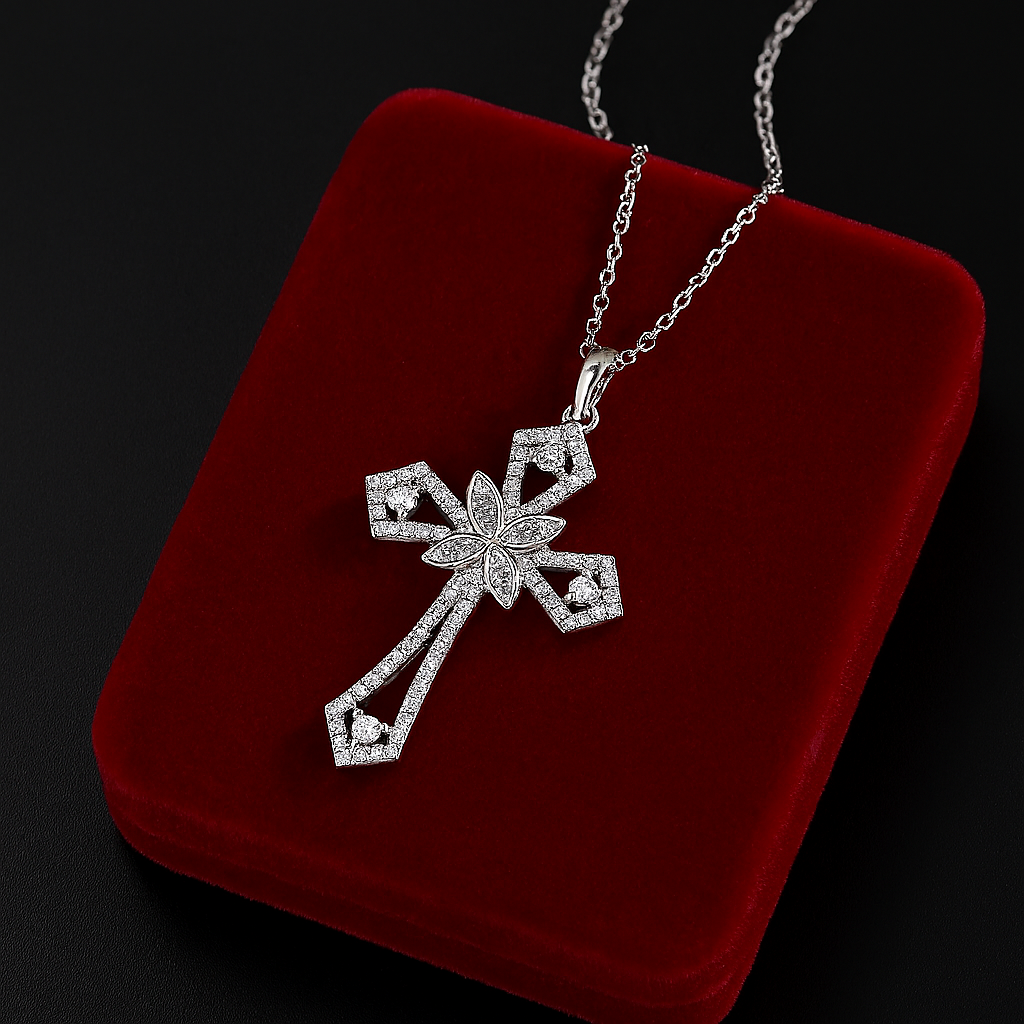 Divine Light Moissanite Cross Pendant S925