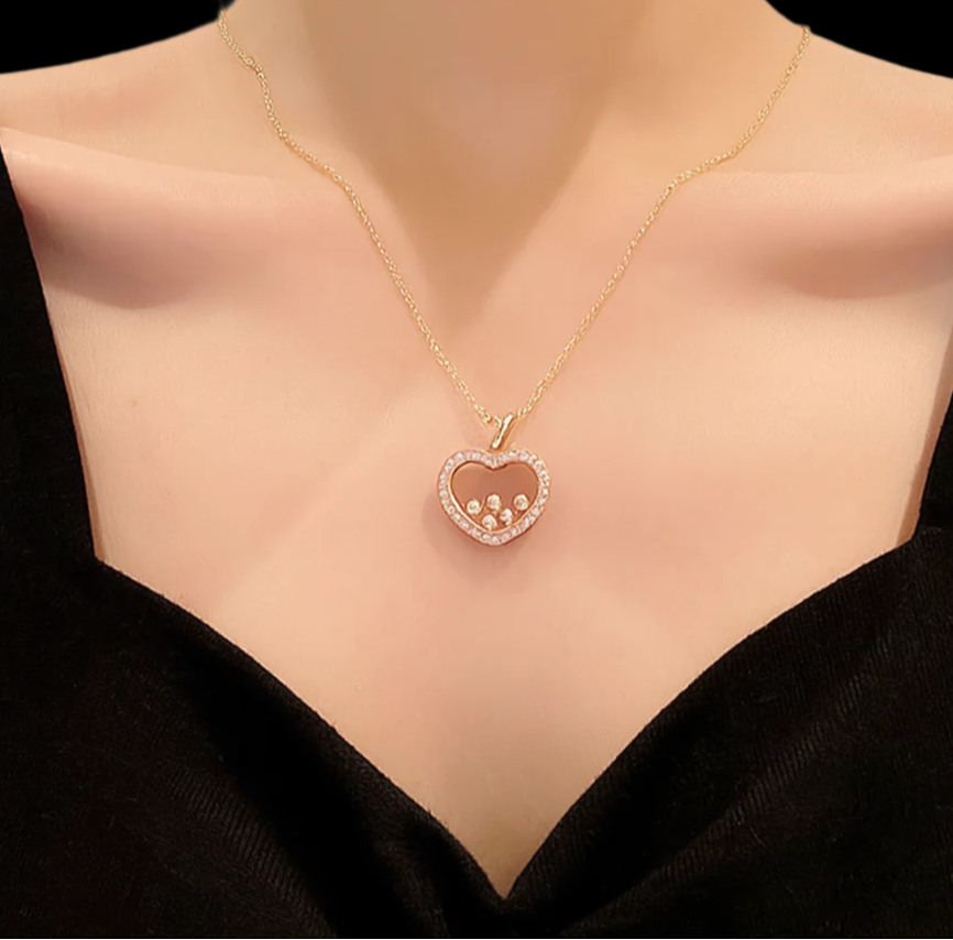 Dancing Diamonds Heart Pendant