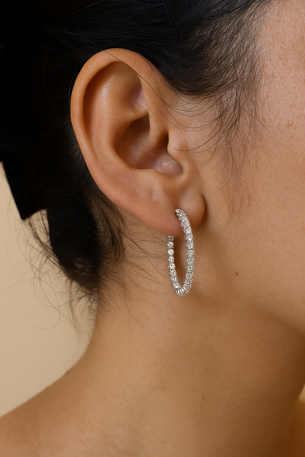 S925 Moissanite Hoop Earrings