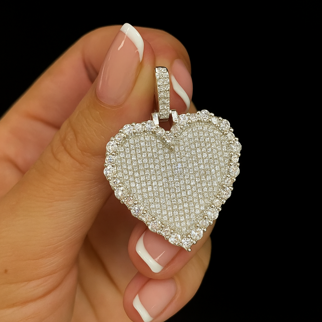 Iced Out Heart Pendant