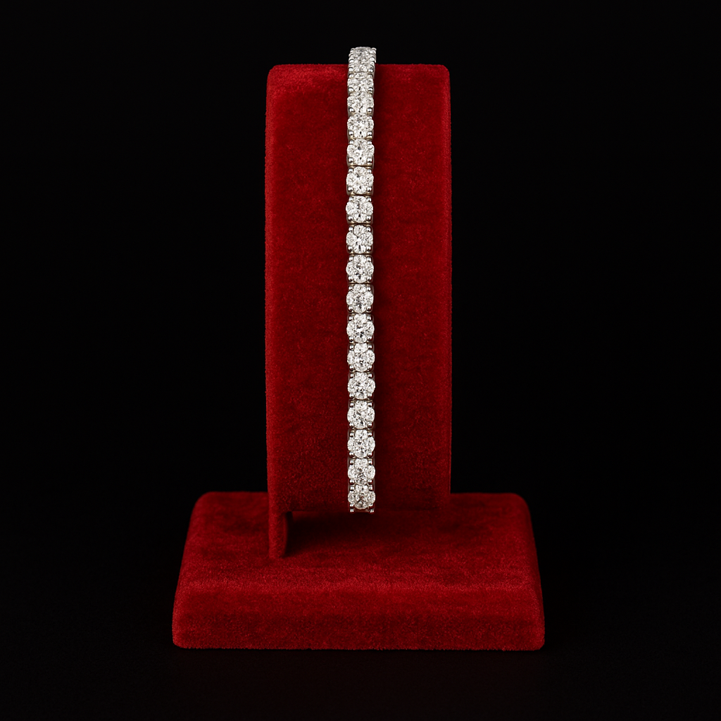 S925 3mm VVS1 Moissanite Tennis Bracelet - White Gold