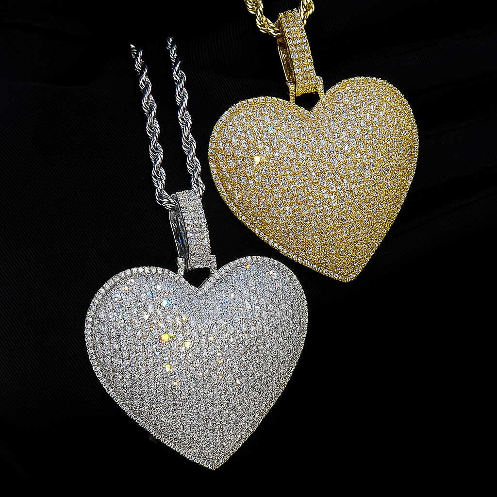 Large Iced Out Heart Pendant