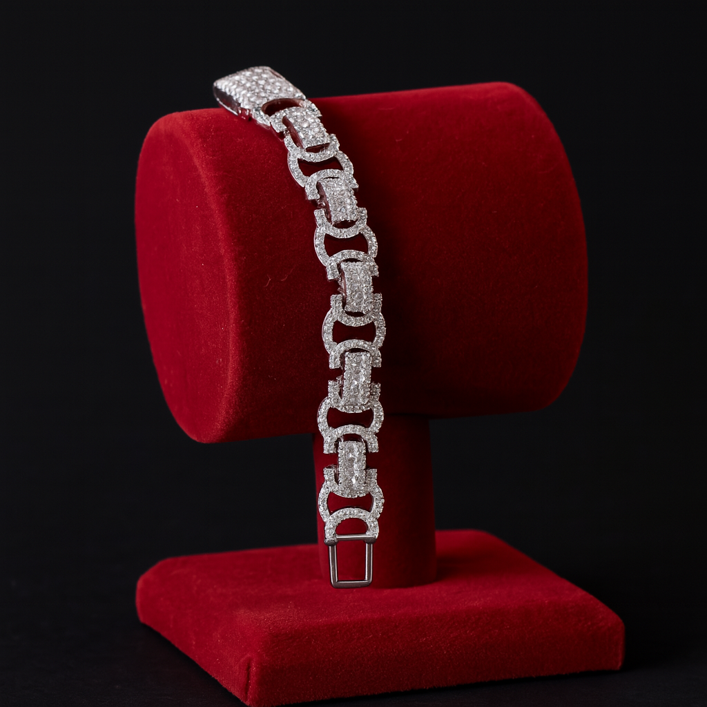 13mm Iced Out Byzantine Bracelet