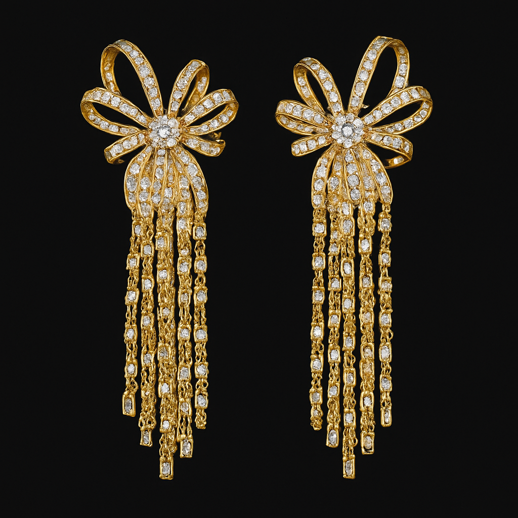 Bowknot Long Tassel Earrings