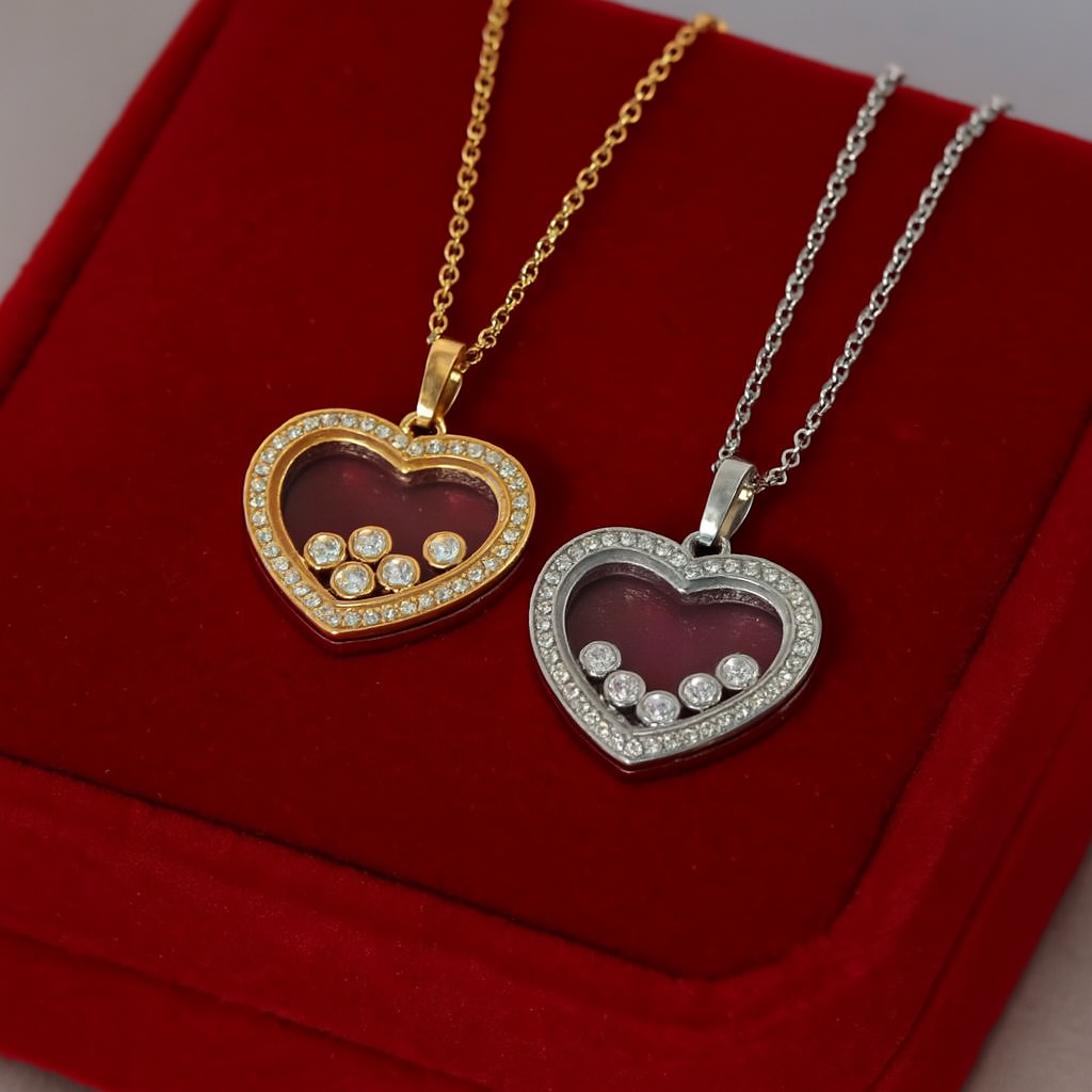 Dancing Diamonds Heart Pendant