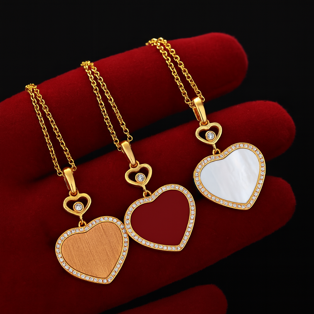 Happy Glass Heart Pendant