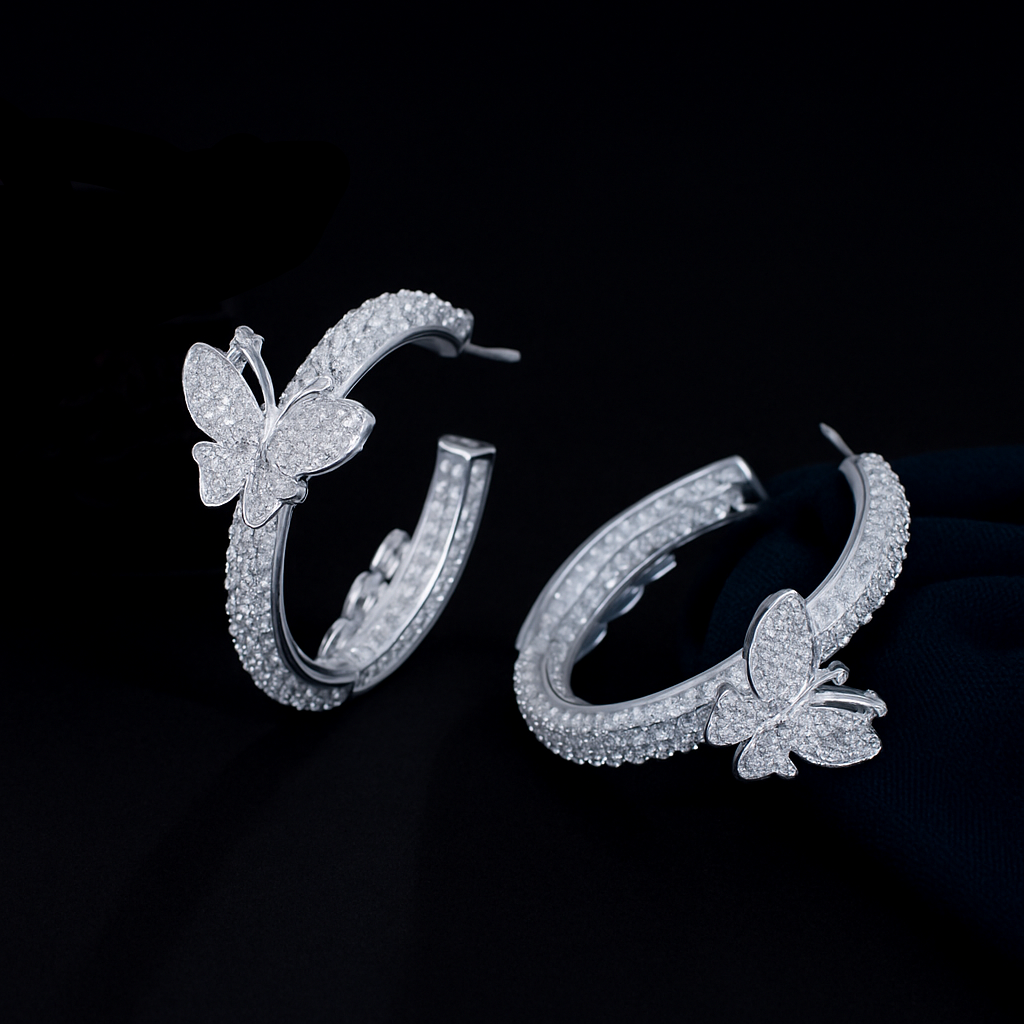 Swallowtail Hoop Earrings