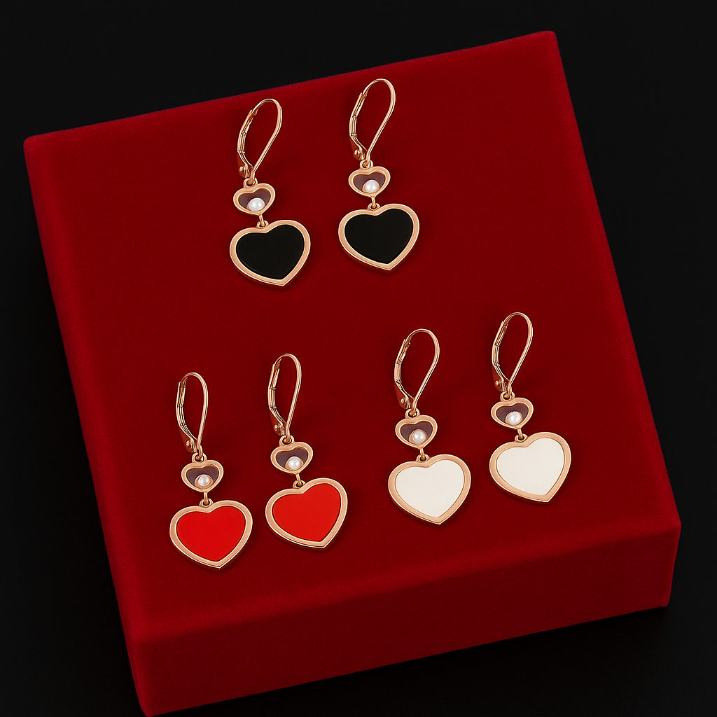 Happy Glass Heart Earrings