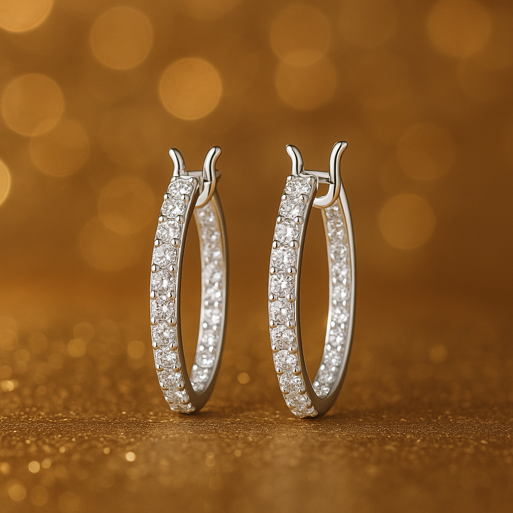 S925 Moissanite Hoop Earrings
