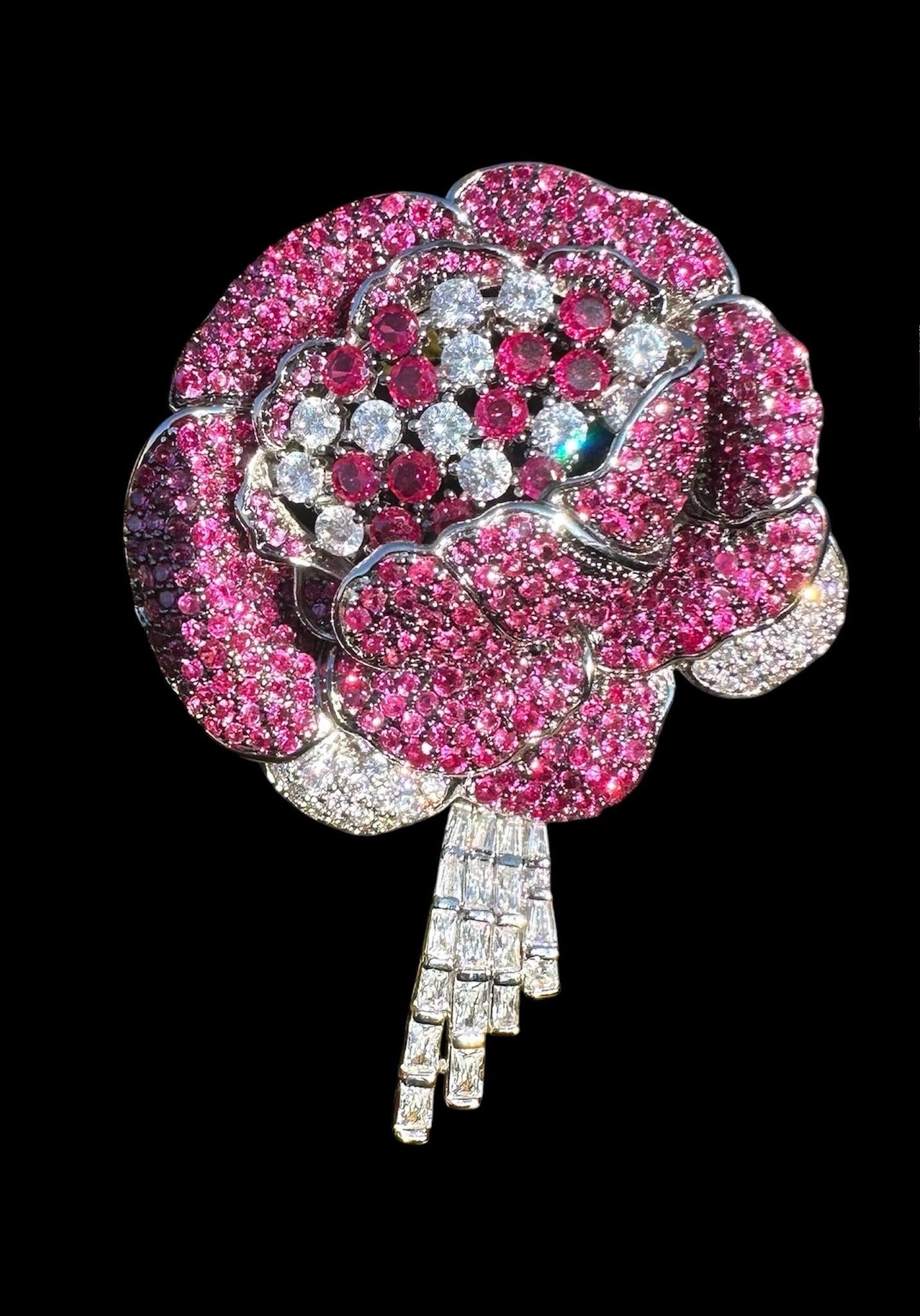 Amarisse™ Ruby Bloom Brooch Pendant 2in1