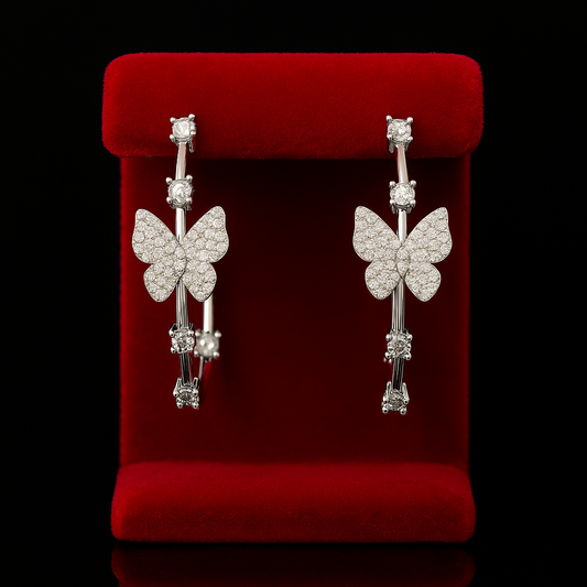 Butterfly Hoop Earrings