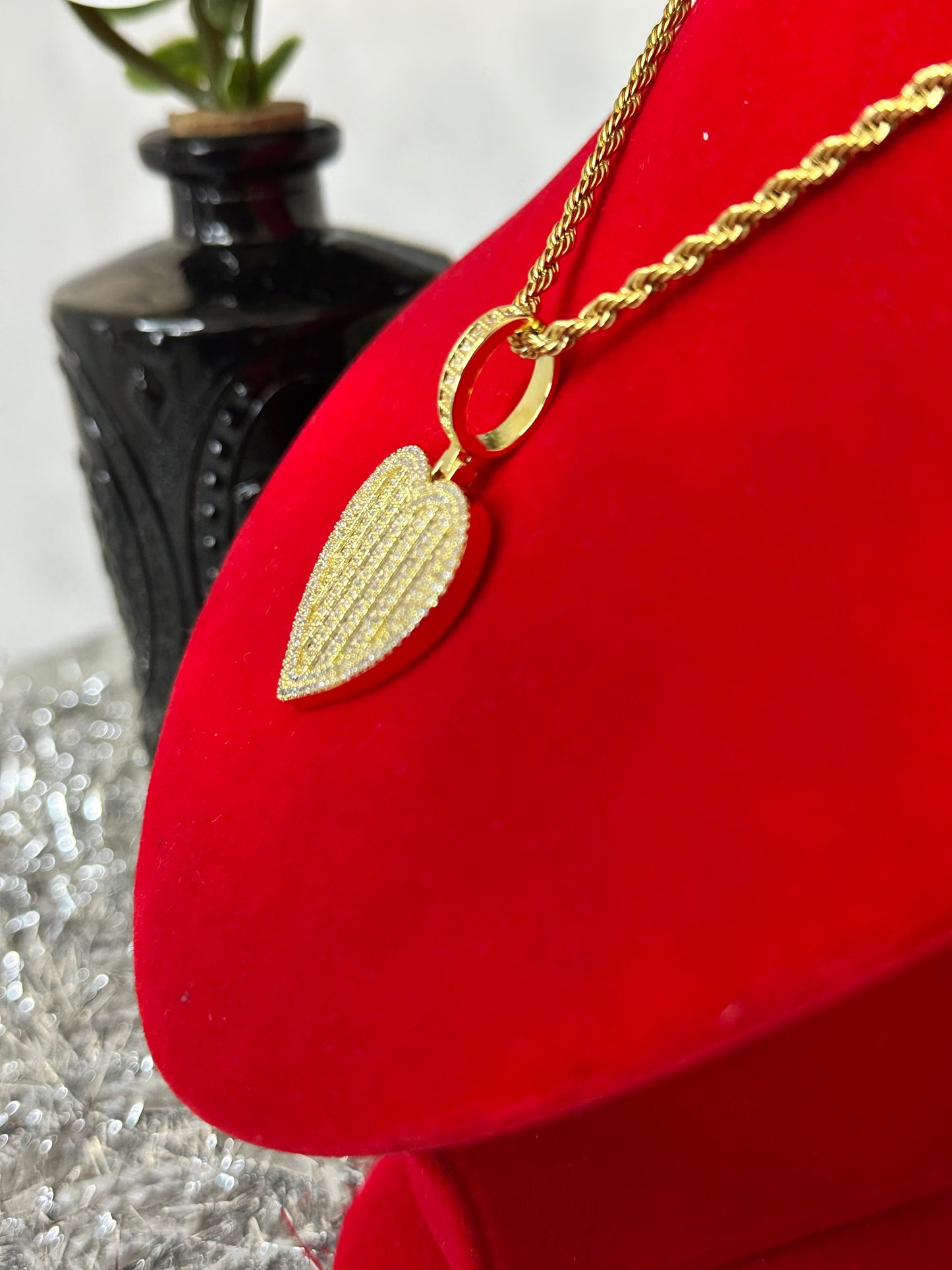 Lustra™ Heart-Cut Baguette Cuban Necklace