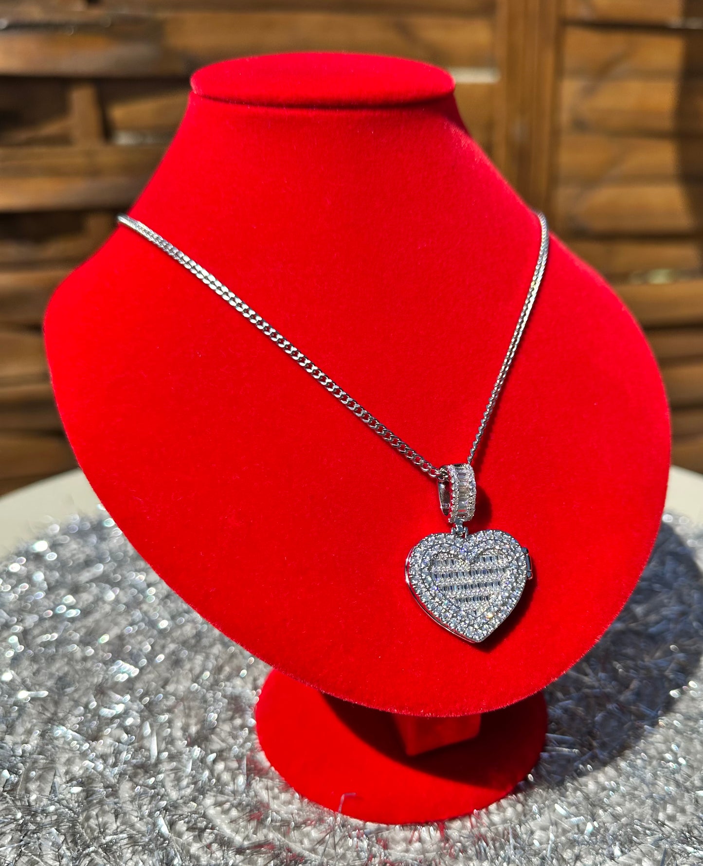 Photo Iced Out Heart Pendant
