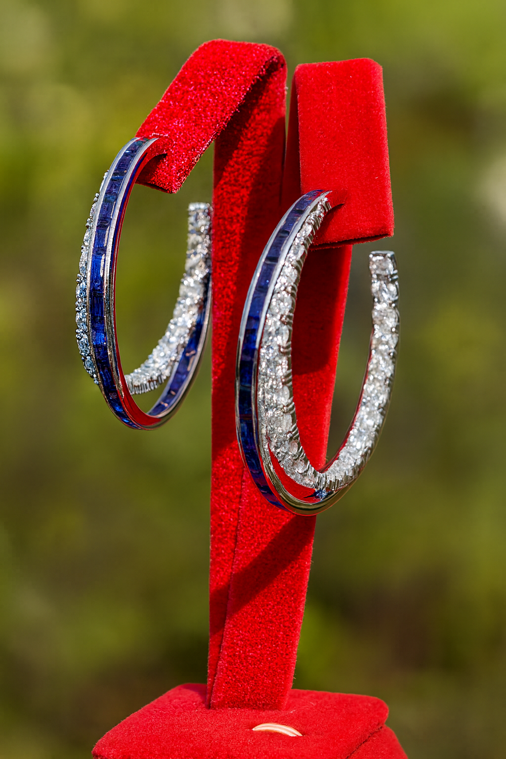Valleria™ Regal Ruby & Sapphire Hoop Earrings