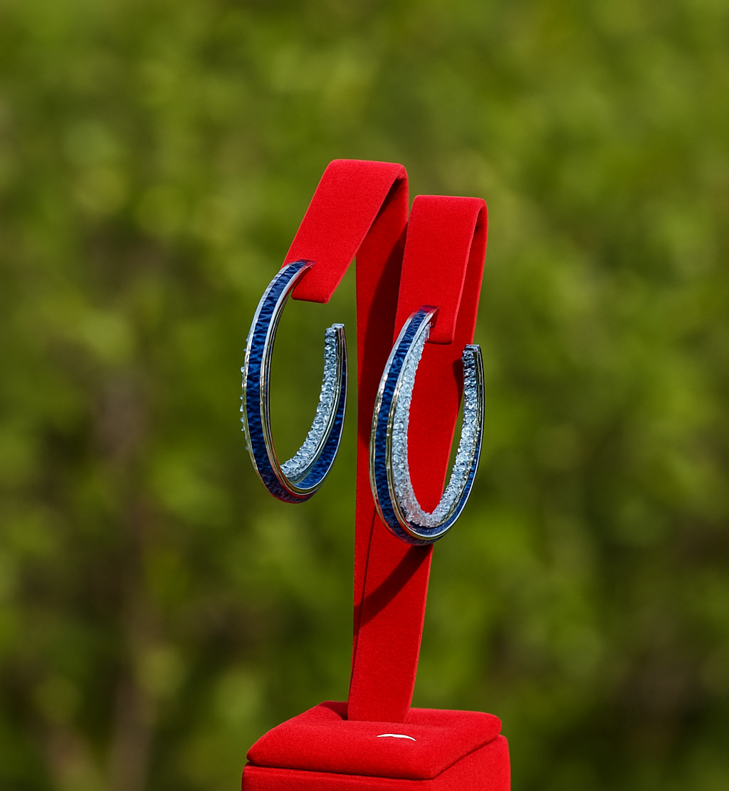 Valleria™ Regal Ruby & Sapphire Hoop Earrings