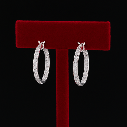 S925 Moissanite Hoop Earrings