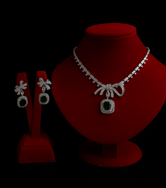 Bowknot Necklace & Earring Set