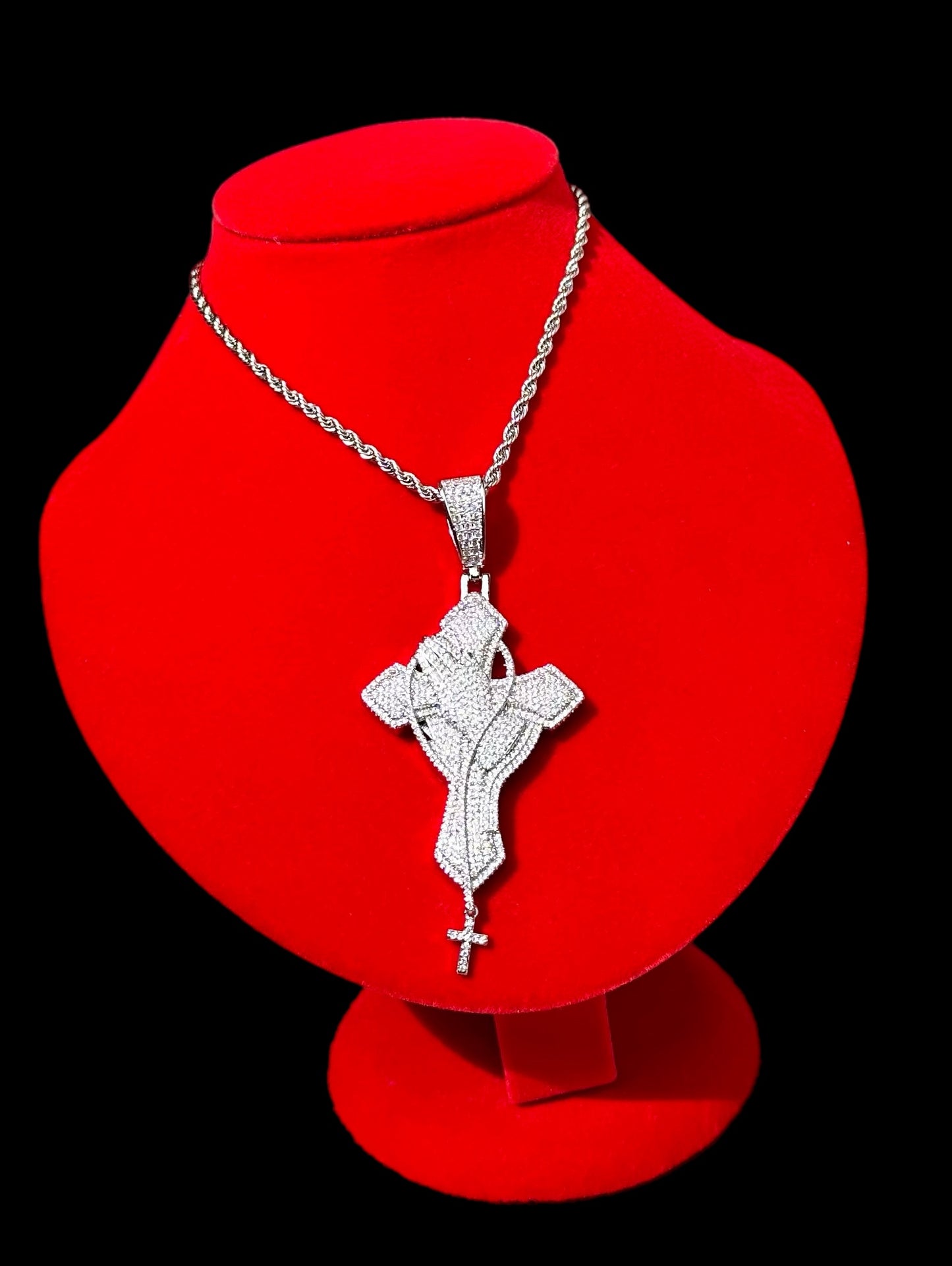 Bussdown Praying Hands Cross Pendant