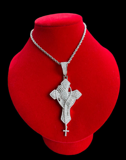 Bussdown Praying Hands Cross Pendant