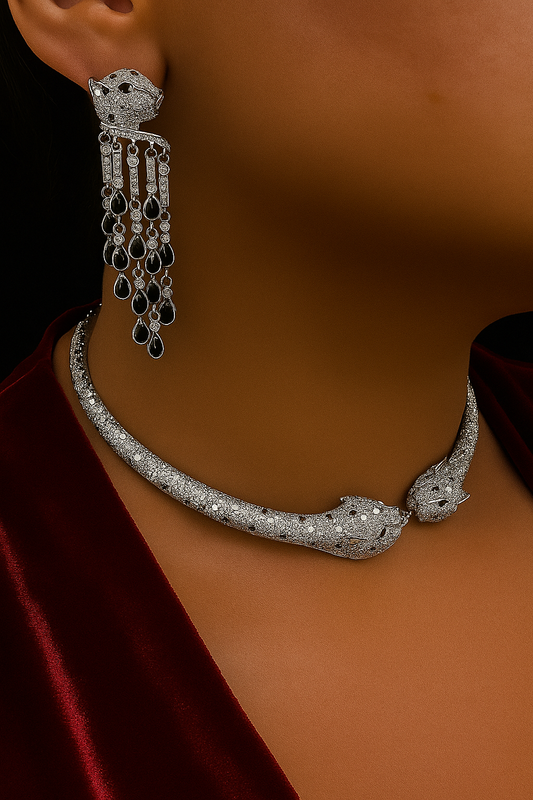Panthere Necklace & Earrings Set