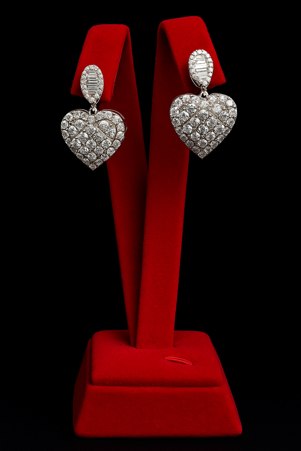 Baguette Heart Drop Earrings